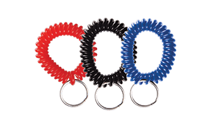 Pulsera en espiral de plástico con anilla metálica bañada en níquel