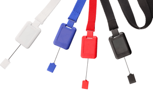 Lanyards planos de 15 mm con cierre de seguridad y sistema SlimReel