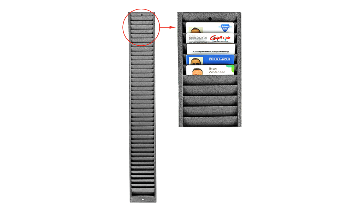 Tarjetero De Pared Met lico para 40 Tarjetas Horizontalmente PDC