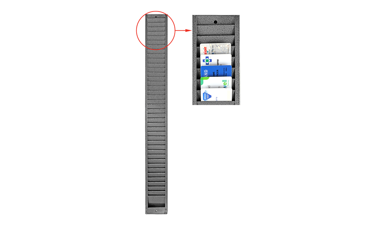 Tarjetero De Pared Met lico para 40 Tarjetas Verticalmente PDC