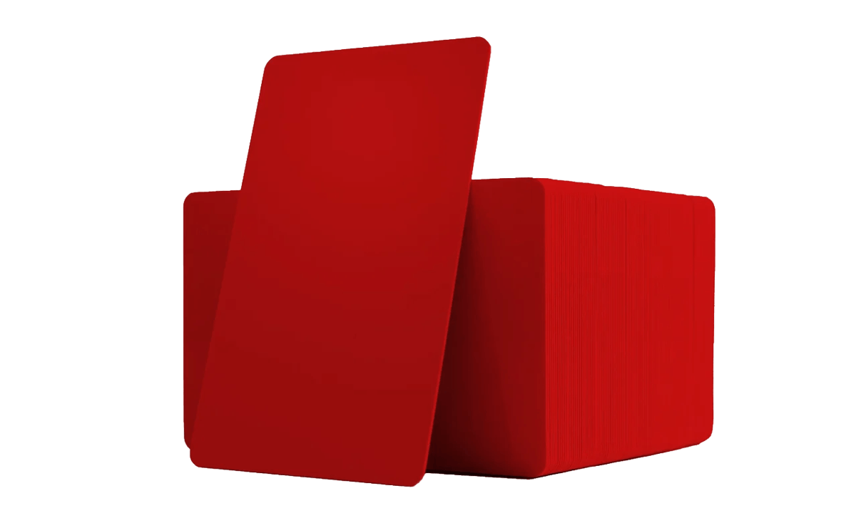Tarjetas de PVC rojas sin impresión - 760 mic