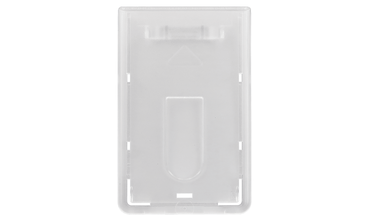 Porta acreditación rígido vertical para una tarjeta con muesca para el pulgar - Premium