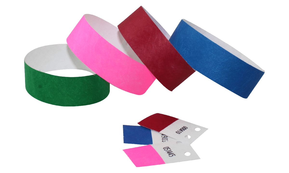Pulseras Tyvek pre-numeradas con lengüeta recortable 25 mm