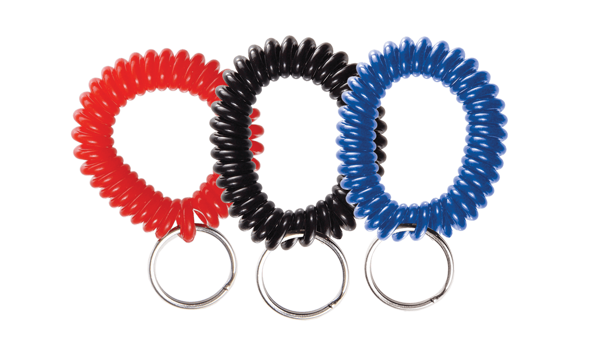 Pulsera en espiral de plástico con anilla metálica bañada en níquel