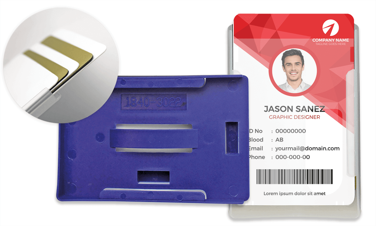 Porta acreditación abierto para varias tarjetas