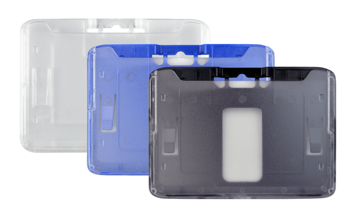 Porta tarjeta rígido horizontal B-Holder para una tarjeta con muesca para el pulgar
