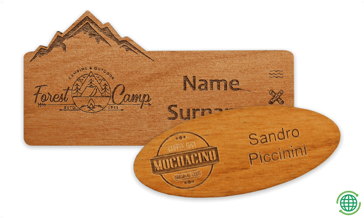 Identificaciones Impress de Madera, forma especial