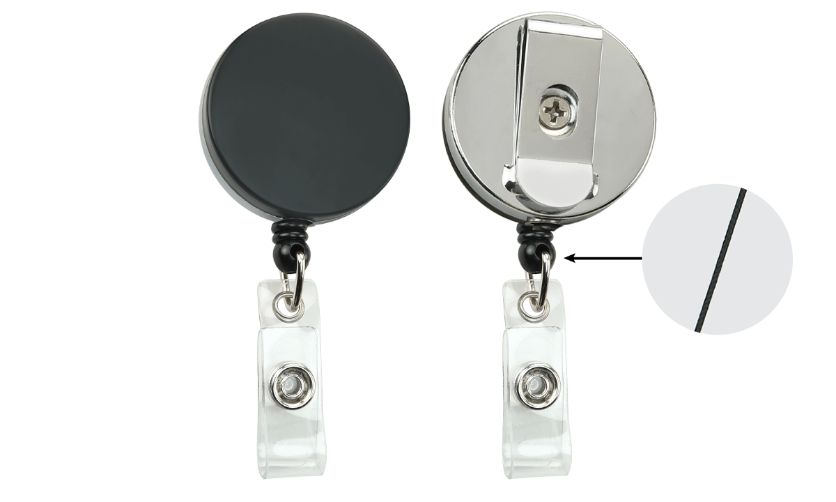Yoyó porta acreditación redondo resistente con cordón de nailon y correa de vinilo transparente