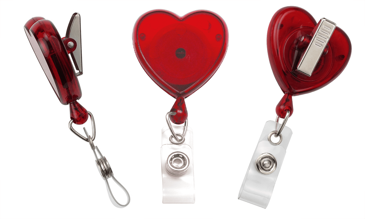 Yoyó porta acreditación rojo en forma de corazón