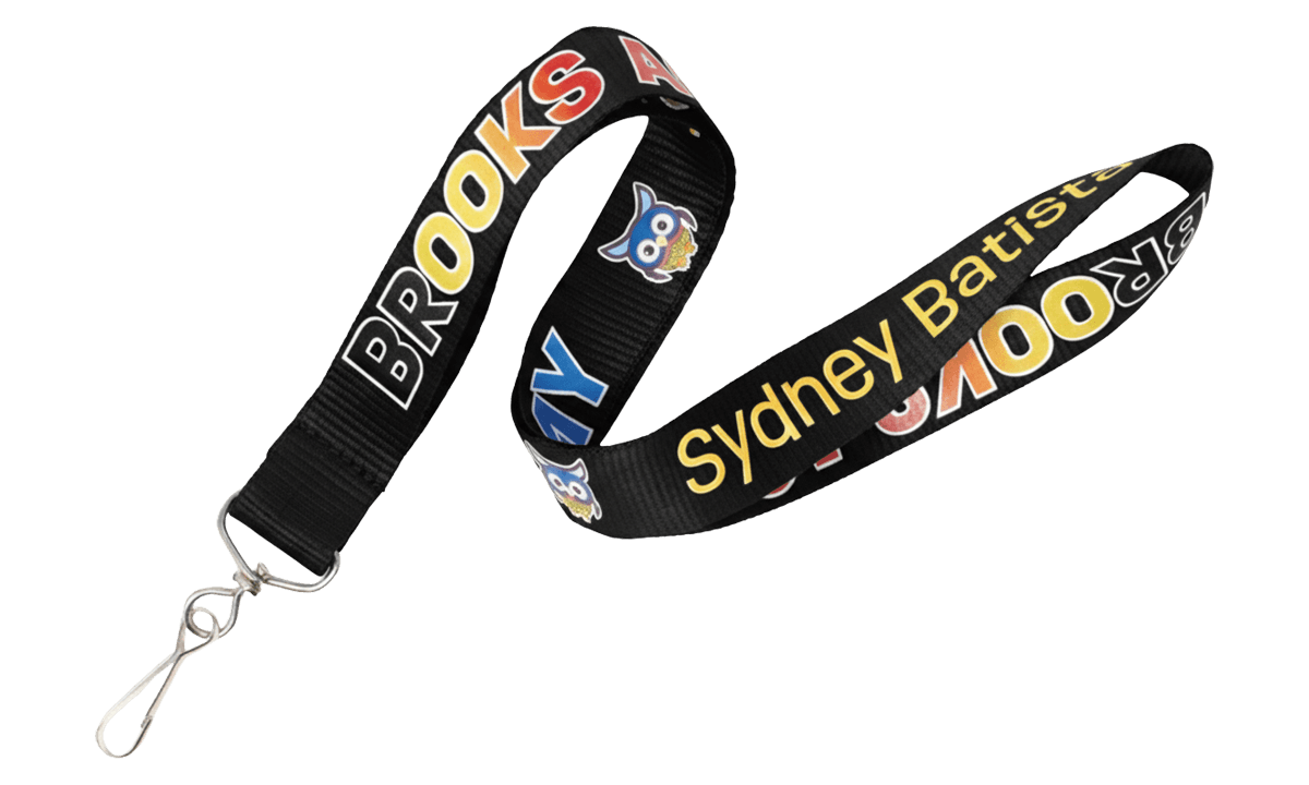 Lanyards TrueColor personalizados 10 mm - Impresión a todo color, Negro