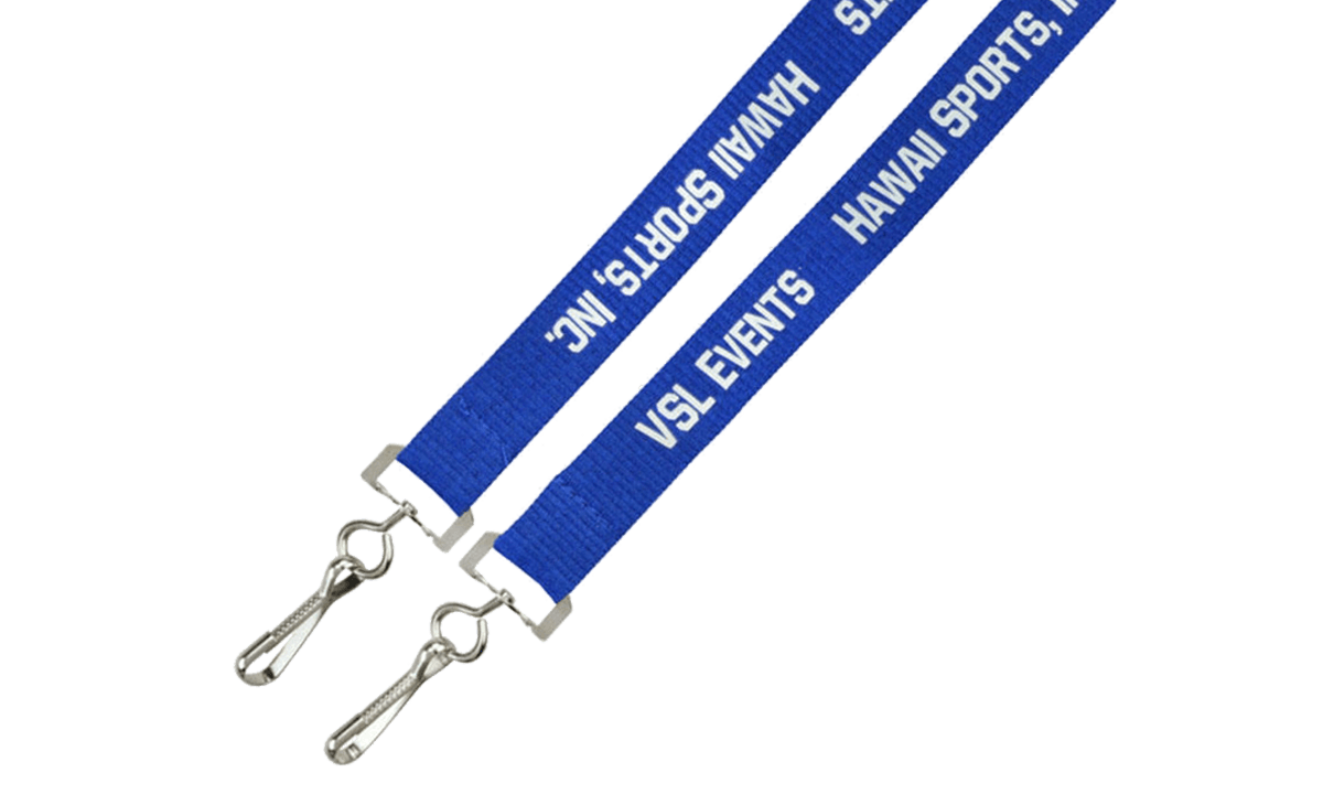Lanyards personalizados económicos de 15 mm para eventos con doble fijación - 1 color de impresión