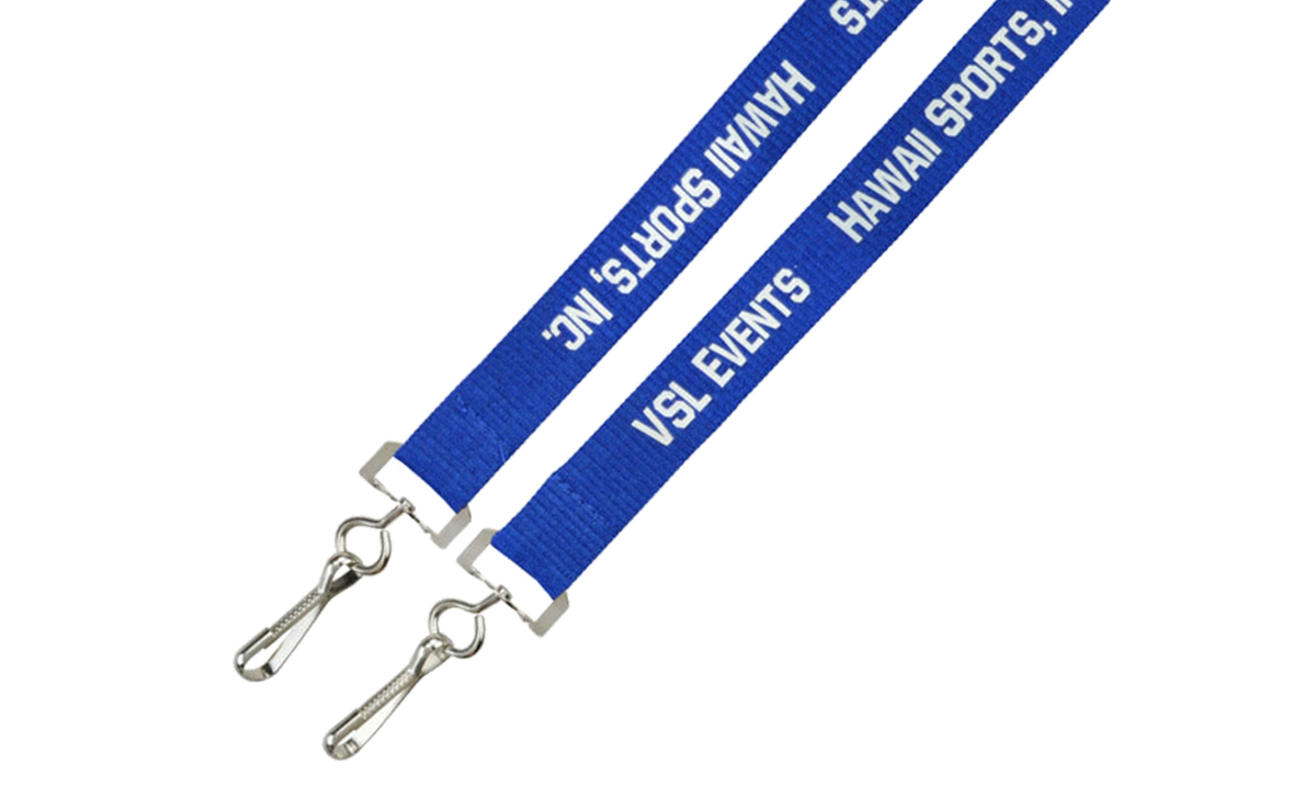 Lanyards personalizados económicos de 20 mm para eventos con doble fijación - 1 color de impresión