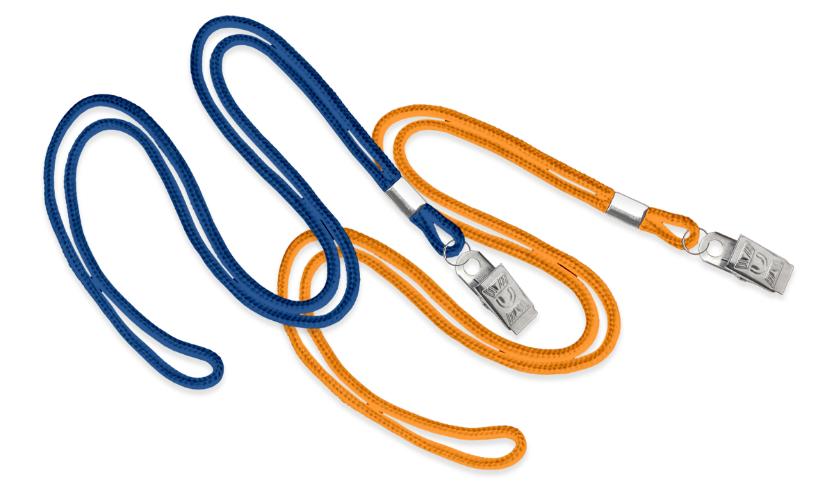 Lanyards redondos de 3 mm con pinza metálica
