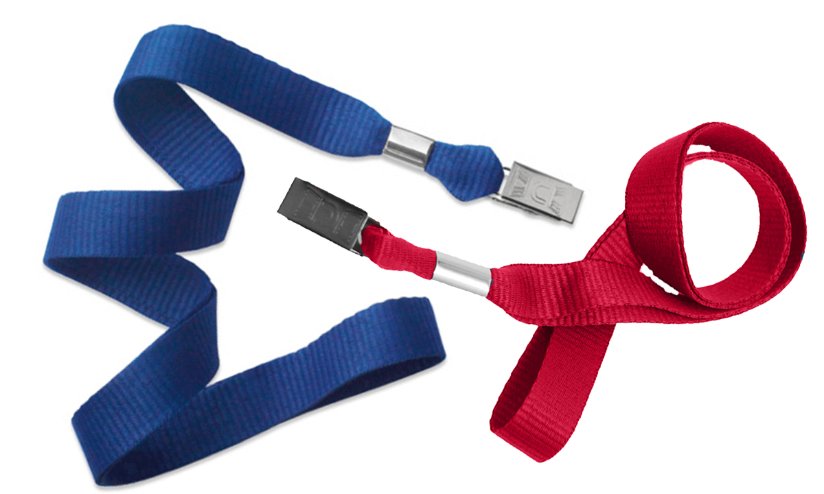 Lanyards planos de 15 mm con pinza metálica