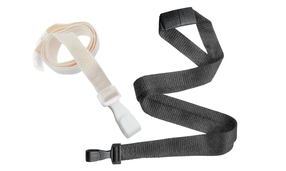Lanyards de bambú de 15 mm con cierre de seguridad y mosquetón ancho de plástico no giratorio