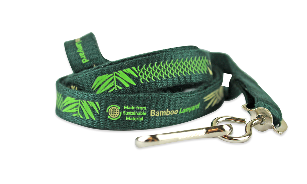 Lanyards personalizados de bambú 10 mm - 1 color de impresión