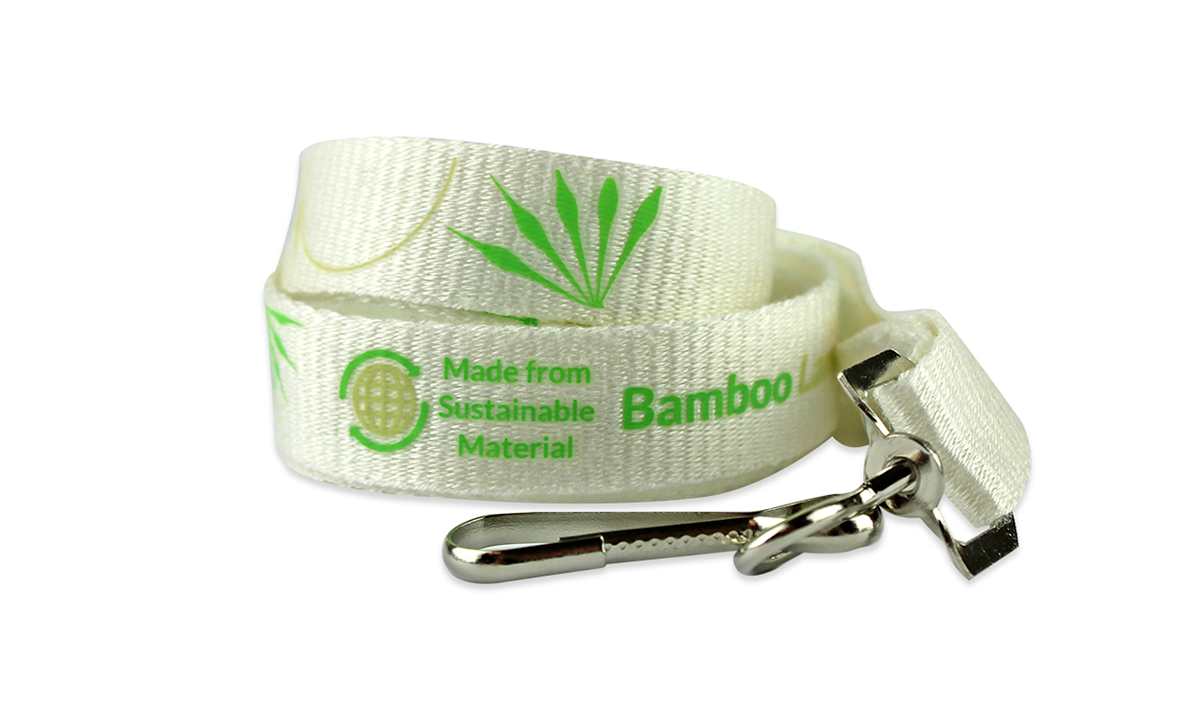 Lanyards personalizados de bambú 15 mm - 1 color de impresión