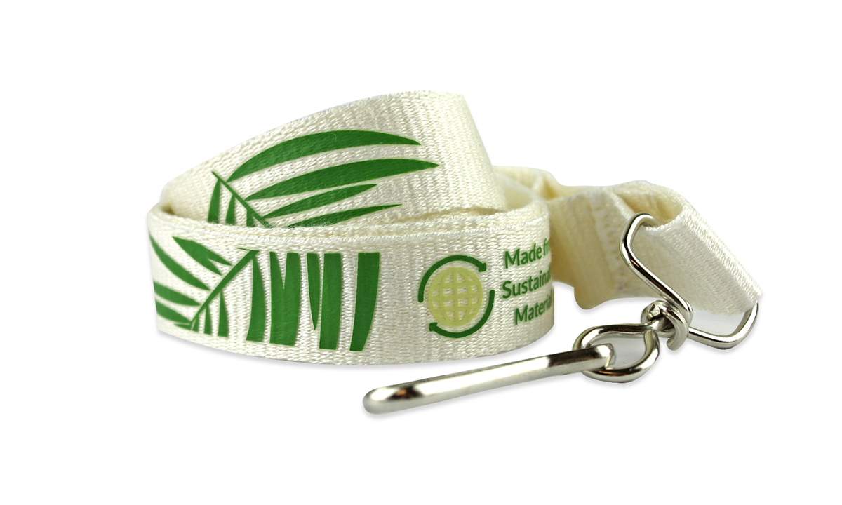 Lanyards personalizados de bambú 20 mm - 1 color de impresión