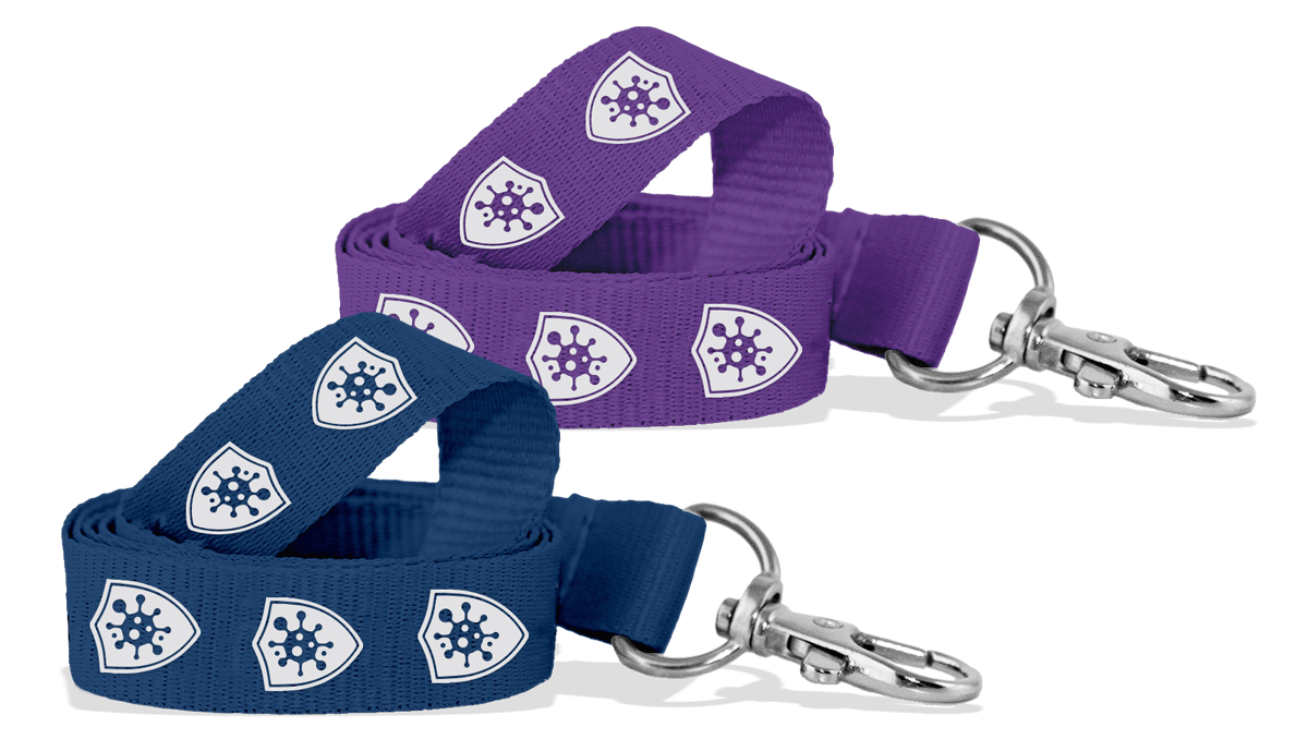 Lanyards personalizados de poliéster antimicrobiano 15 mm - 1 color de impresión