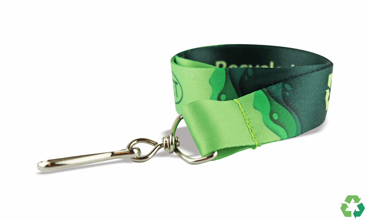 Lanyards personalizados de poliéster satinado reciclado 25 mm - Impresión a todo color