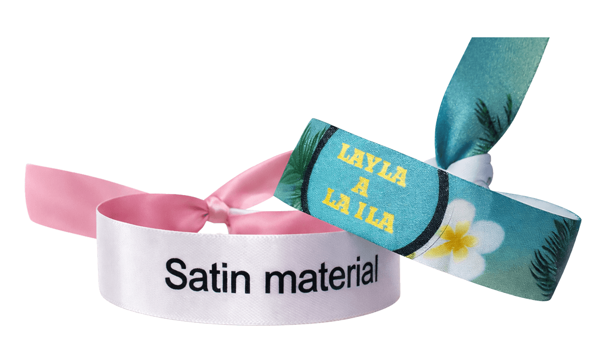 Pulseras de tela satinada sin cierre