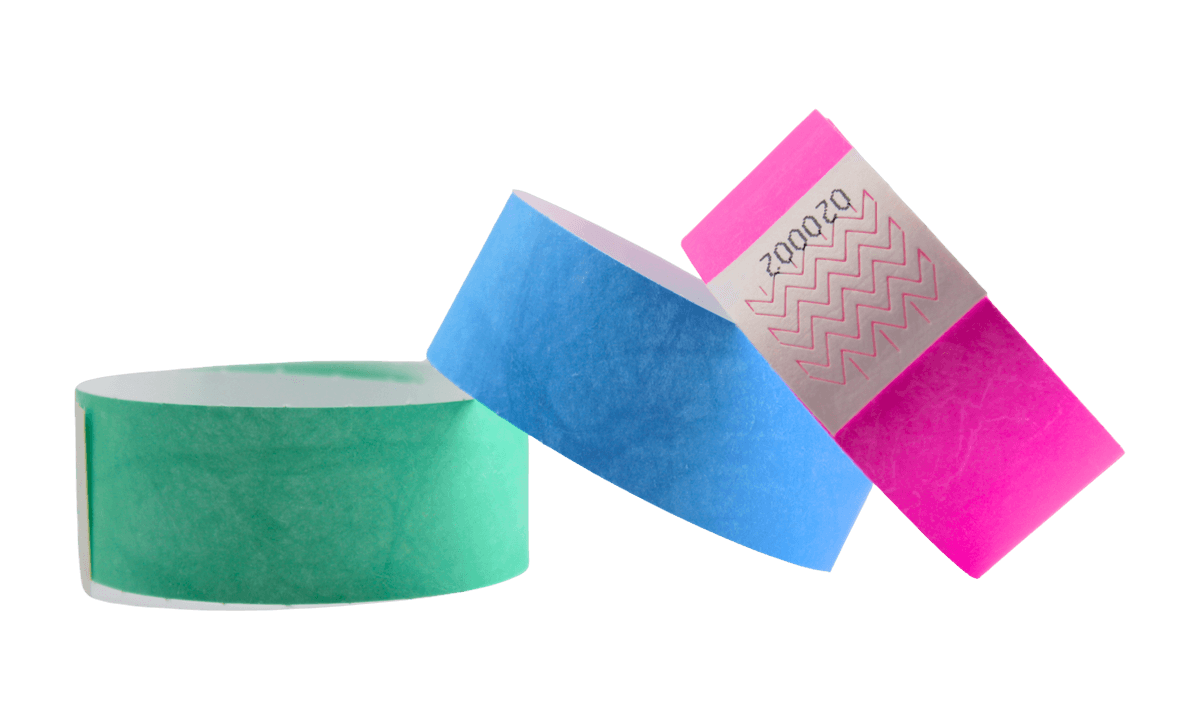 Pulseras Tyvek pre-numeradas 25 mm - Caja de 1000 unidades