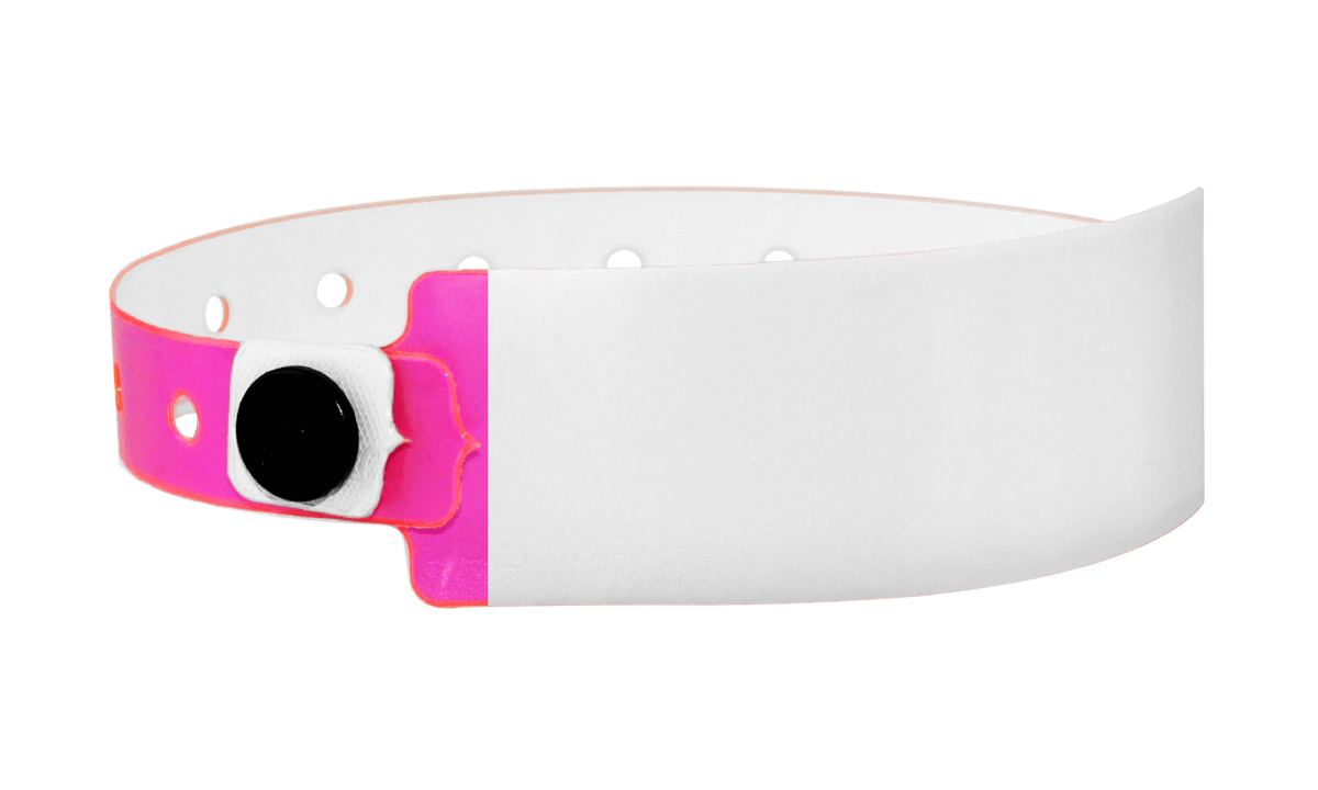 Pulseras de vinilo 25 mm de escritura, con impresión, hot pink