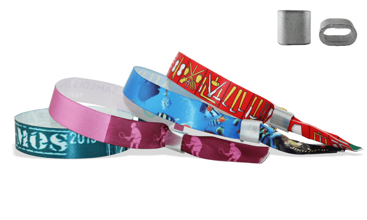 Pulsera de tela satinada "Honolulu" con un cierre deslizable de metal llano