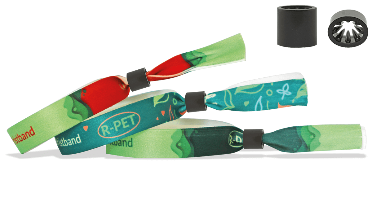 Pulseras de satén RECICLADO con un cierre cilindro de plástico deslizante (Oslo)