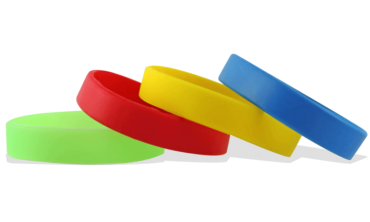 Pulseras de silicona en stock, sin impresión, tamaño grande / adultos