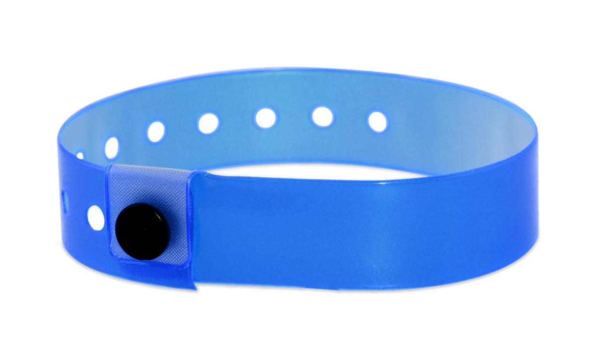 Pulseras de vinilo traslúcido, 19 mm, sin impresión, Blueberry