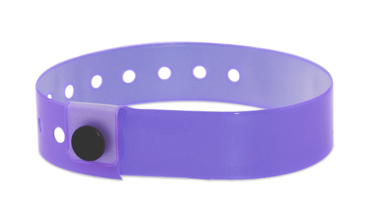 Pulseras de vinilo traslúcido, 19 mm, sin impresión, Aqua Violet