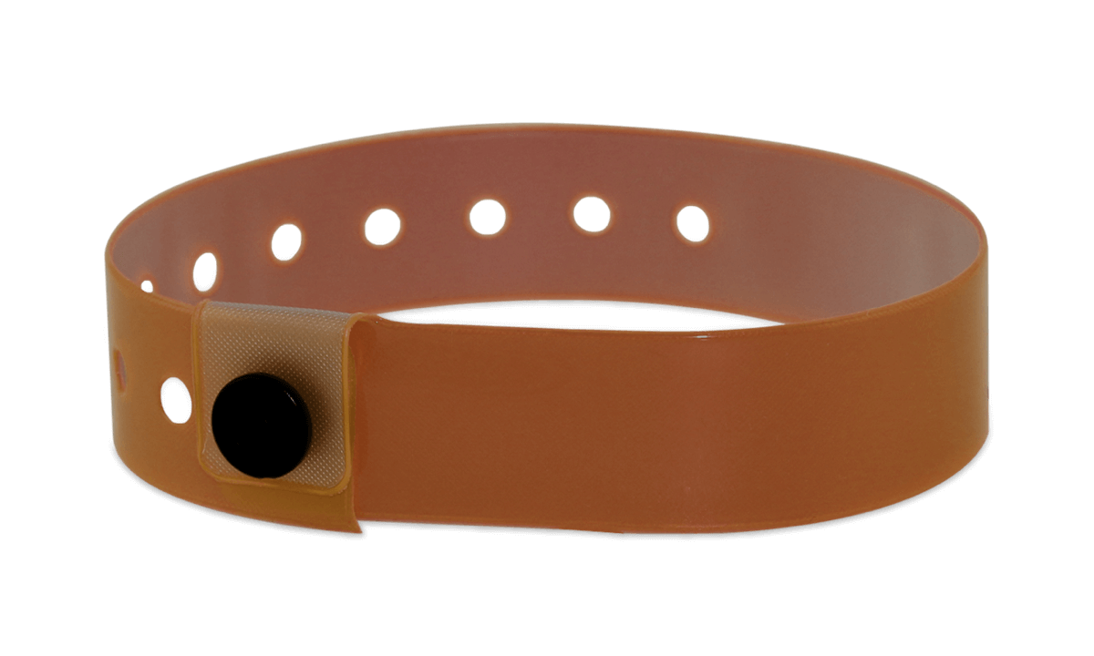 Pulseras de vinilo traslúcido, 19 mm, sin impresión, Mocha Ice