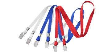 Lanyards planos de 10 mm con doble pinza metálica