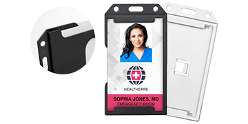 Porta acreditación múltiple vertical para varias tarjetas a ambos lados