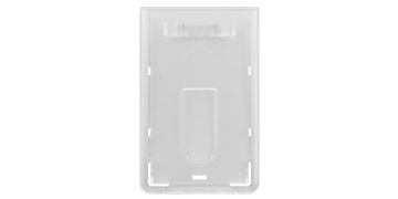 Porta acreditación rígido vertical para una tarjeta con muesca para el pulgar - Premium