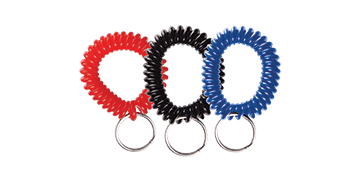 Pulsera en espiral de plástico con anilla metálica bañada en níquel