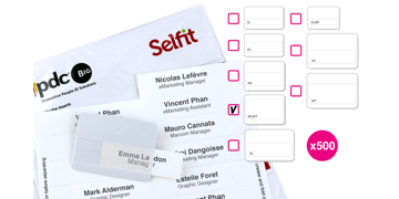 Plantillas Selfit® Multimega, 75 x 36 mm, Blanco, 500 unidades