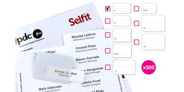 Plantillas Selfit® SingleLine, 70 x 12 mm, Blanco, 500 unidades