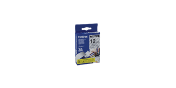 Cintas Brother P-touch, 12 mm, Negro sobre cinta transparente