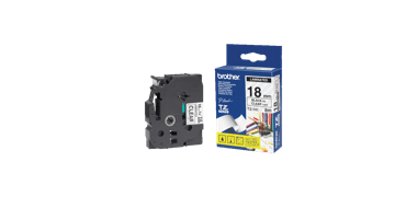 Cintas Brother P-touch, 18 mm, Negro sobre cinta transparente