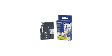 Cintas Brother P-touch, 12 mm, Azul sobre cinta blanca