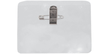 Porta acreditación de vinilo con combinación pinza-imperdible -  inserción de 76 x 102 mm
