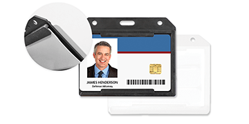 Porta acreditación múltiple horizontal para varias tarjetas a ambos lados.