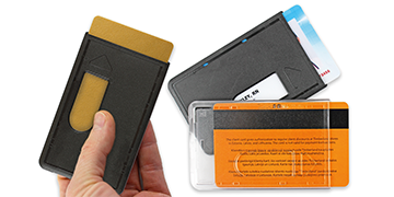 Dispensador de tarjetas premium con muesca para el pulgar para una tarjeta