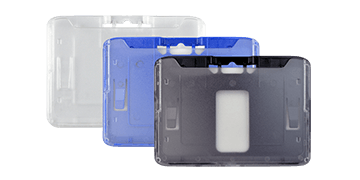 Porta tarjeta rígido horizontal B-Holder para una tarjeta con muesca para el pulgar