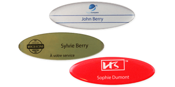 Identificadores Impress Premium, 75 x 32 mm - Oval