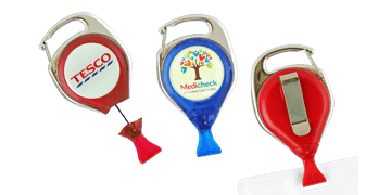 Broche yoyó (estilo mosquetón) anti-torsión personalizable con pinza para tarjetas