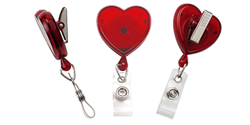 Yoyó porta acreditación rojo en forma de corazón