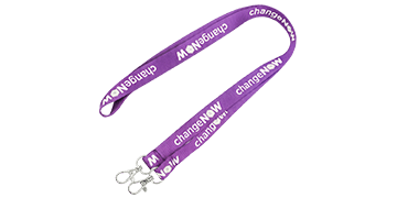 Lanyards personalizados de poliéster estriado 15 mm con doble fijación - 1 color de impresión